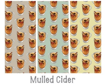 Mulled Cider: Gift Wrap Paper / Birthday / Parties / Anniversary / Holidays / X'mas / Apple / Beverage / Spiked Cider / Cinnamon / Anise
