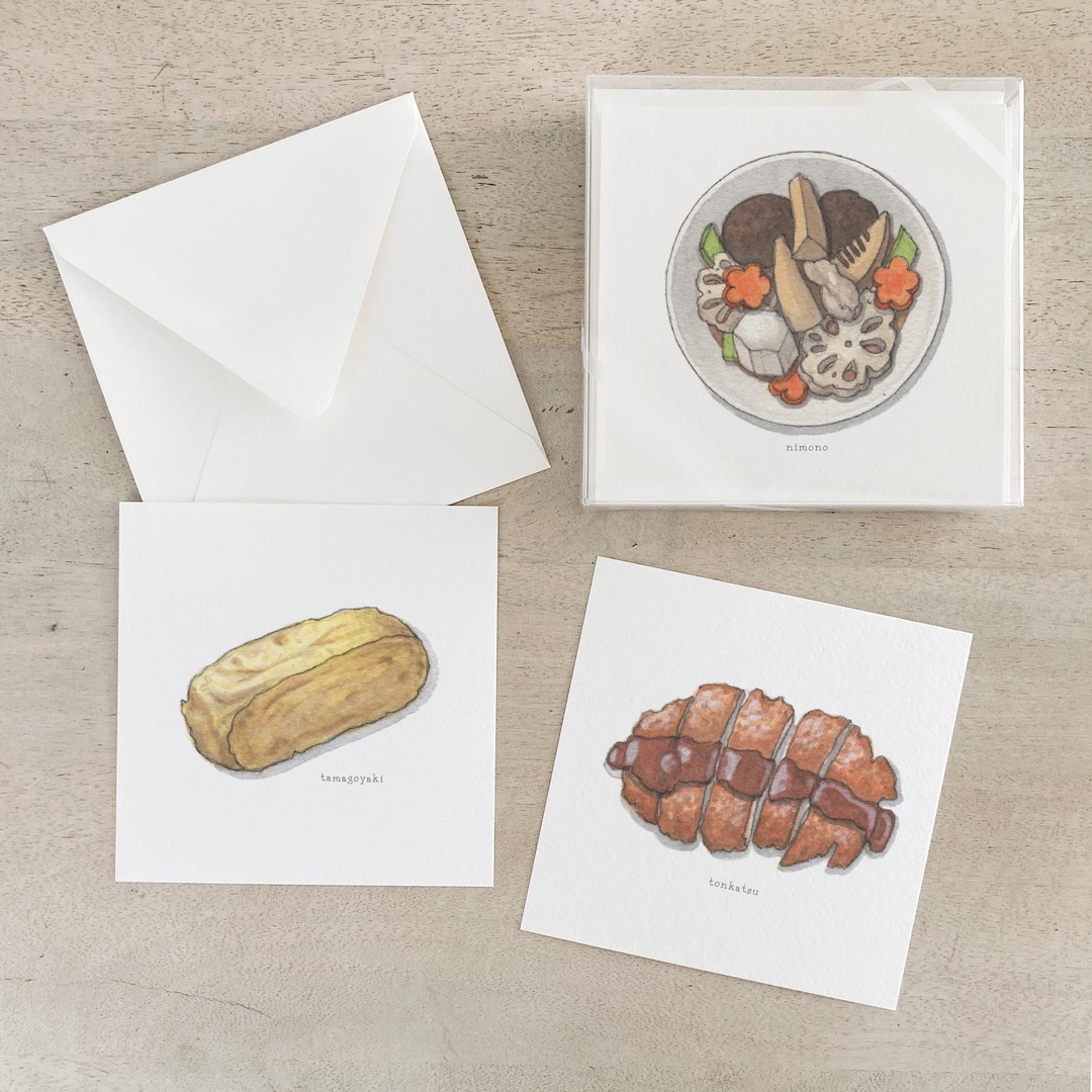 Bento Box Card Design Bento Dishes: Box Set Cards - Etsy