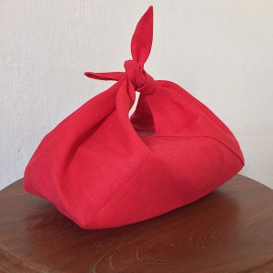 Zero Waste Bento Bag - Red | Lunch Bag | Produce Bag | Bread Bag | Project Bag | Yarn Bag | Azuma Bag | Furoshiki Bag | Eco-friendly Gift