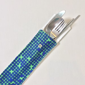 Zero Waste Cutlery Pouch - Polka Dots | Travel Utensil Pouch | Straw Pouch | Lunch Bag | Eco-friendly Gift | Minimalist Gift