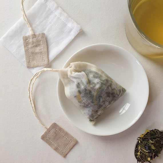 Set of 2 Reusable Cotton Tea Bag | Reusable Fabric Strainer