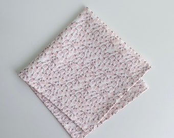 Zero Waste Floral Cotton Handkerchief | Floral Cotton Linen Pocket Square | Riley Blake Designs | Eco-friendly Gift