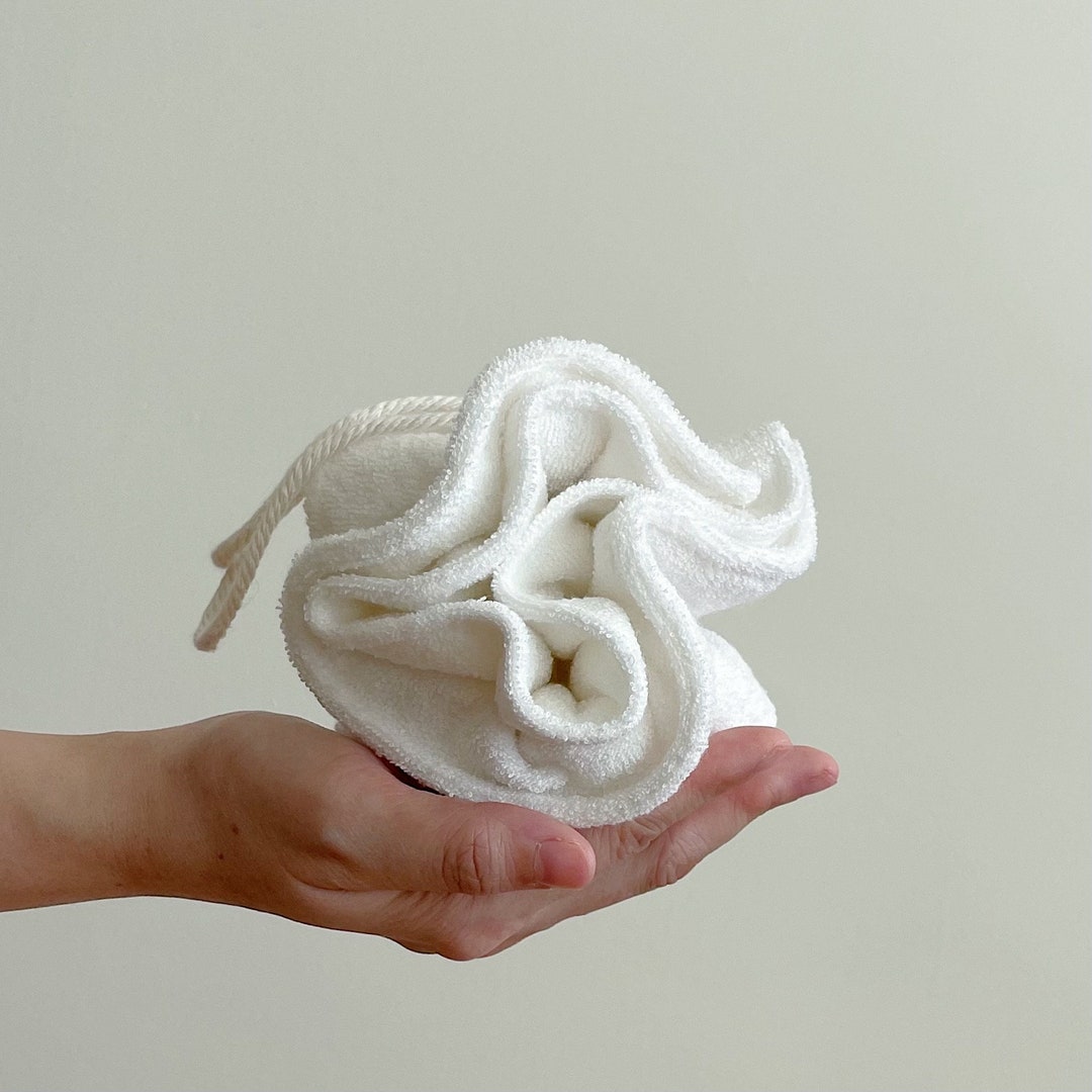 Zero Waste Bamboo Bath Pouf Eco, Plastic Free, Reusable & Washable Bath