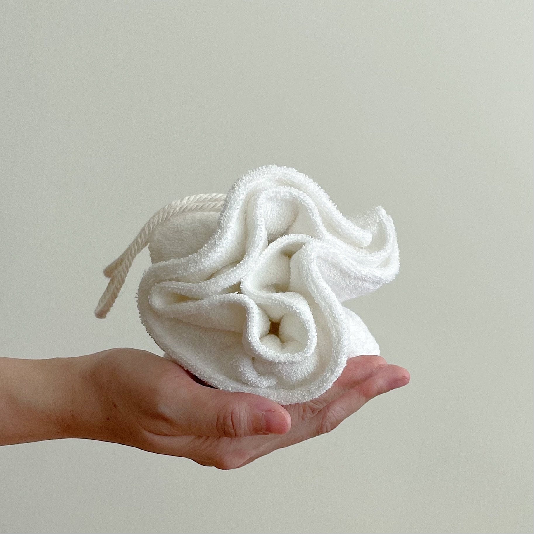Zero Waste Bamboo Bath Pouf | Eco, Plastic Free, Reusable & Washable Bath Loofah | Shower Pouf | Shower Scrunchie | Eco-friendly Gift