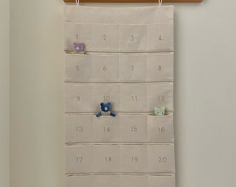 Reusable Fabric Christmas Advent Calendar: Minimalist, Embroidered