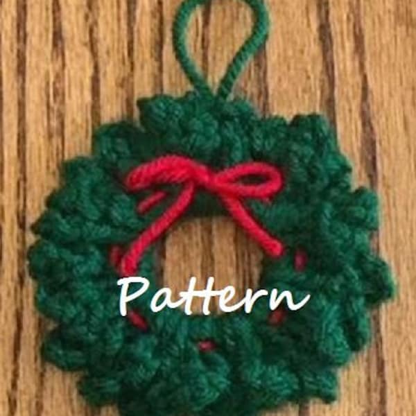Christmas Wreath" PATTERN ONLY", Crochet Christmas Ornament, PDF Picture Tutorial