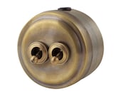 Double toggle light switch, bronze