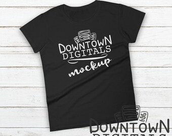 Download FLAT LAY MOCKUP, Black, Womens T Shirt, Anvil 880 Mockup ...