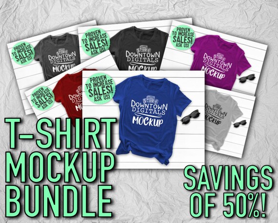 Unisex T-Shirt Mockup Bundle Set Of 7 Bella