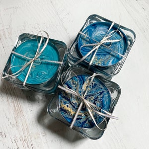 Glass Coasters - Blues - (Set of 4)