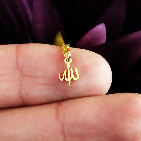 Tiny Allah pendant - Islamic gift - Muslim necklace - Dainty Allah necklace - Sterling silver jewelry - Islamic necklace - Allah charm
