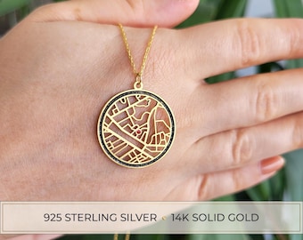 Custom Location Map Necklace, Where We Met Necklace, Coordinate Necklace, Where We Met Map Necklace, First Date Map Necklace