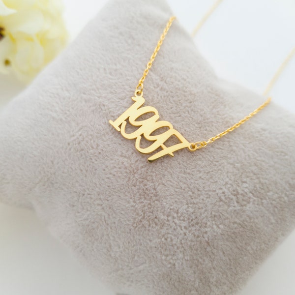 Nummer hangers, gouden nummer ketting, 14k goud, geboortedatum ketting, datum ketting, geboortejaar ketting, aangepaste datum ketting, jaar ketting