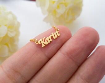 Dainty Name Necklace, 14K Gold, Custom Name Necklace, Tiny Name Necklace, baby name necklace, Personalized Name Pendant, Minimalist Necklace