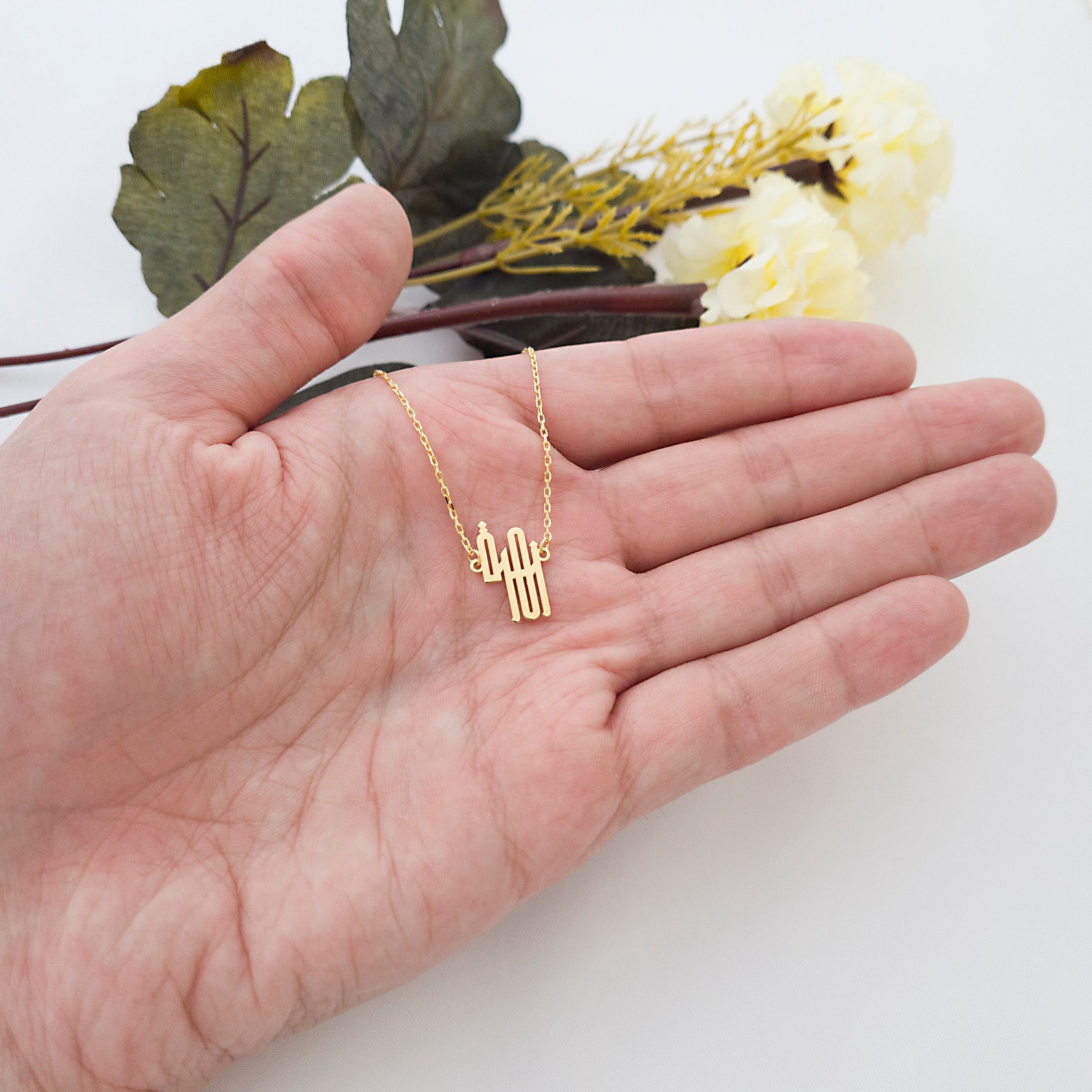 Urdu Name Necklace 14k Gold Urdu Initial Necklace Arabic Etsy