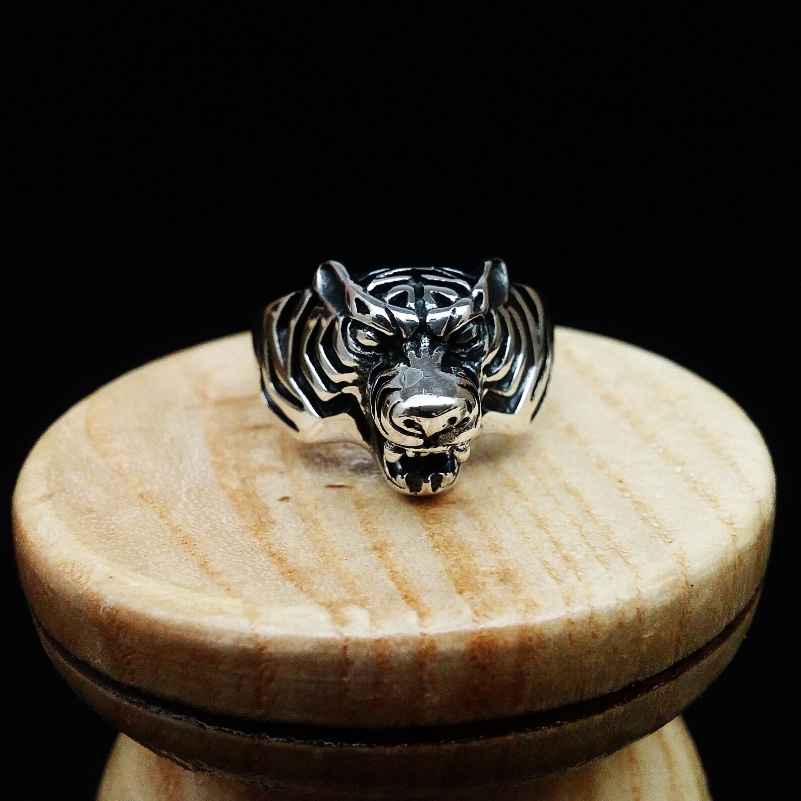 Tiger head ring Tiger ring Sterling silver 925 Animal jewelry Etsy
