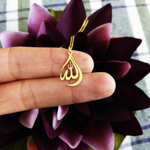 14k Gold Allah Necklace Islamic Necklace Sterling Silver Etsy Singapore