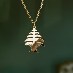 Cedar of Lebanon Necklace, Lebanon Necklace Gold Silver