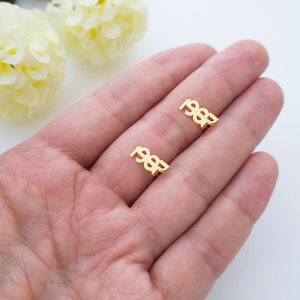 Birth Year Earrings, 14k Gold, Birthdate Earrings, Birthday Earrings, Date Earrings, Custom Date Earrings, Year Earrings, Number Earrings