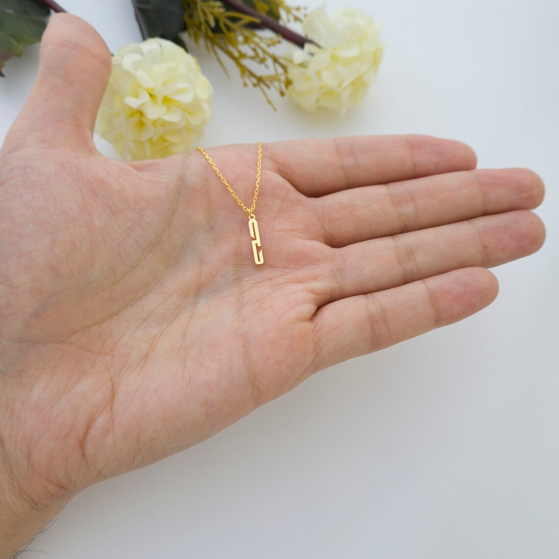 Urdu Name Necklace 14k Gold Urdu Initial Necklace Arabic Etsy