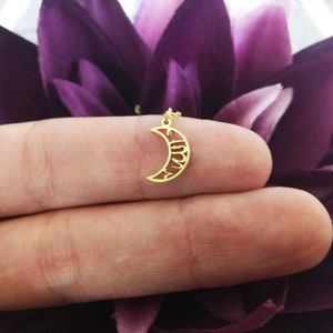 Allah necklace - Dainty Allah crescent necklace - Allah pendant - Tiny Islamic jewelry