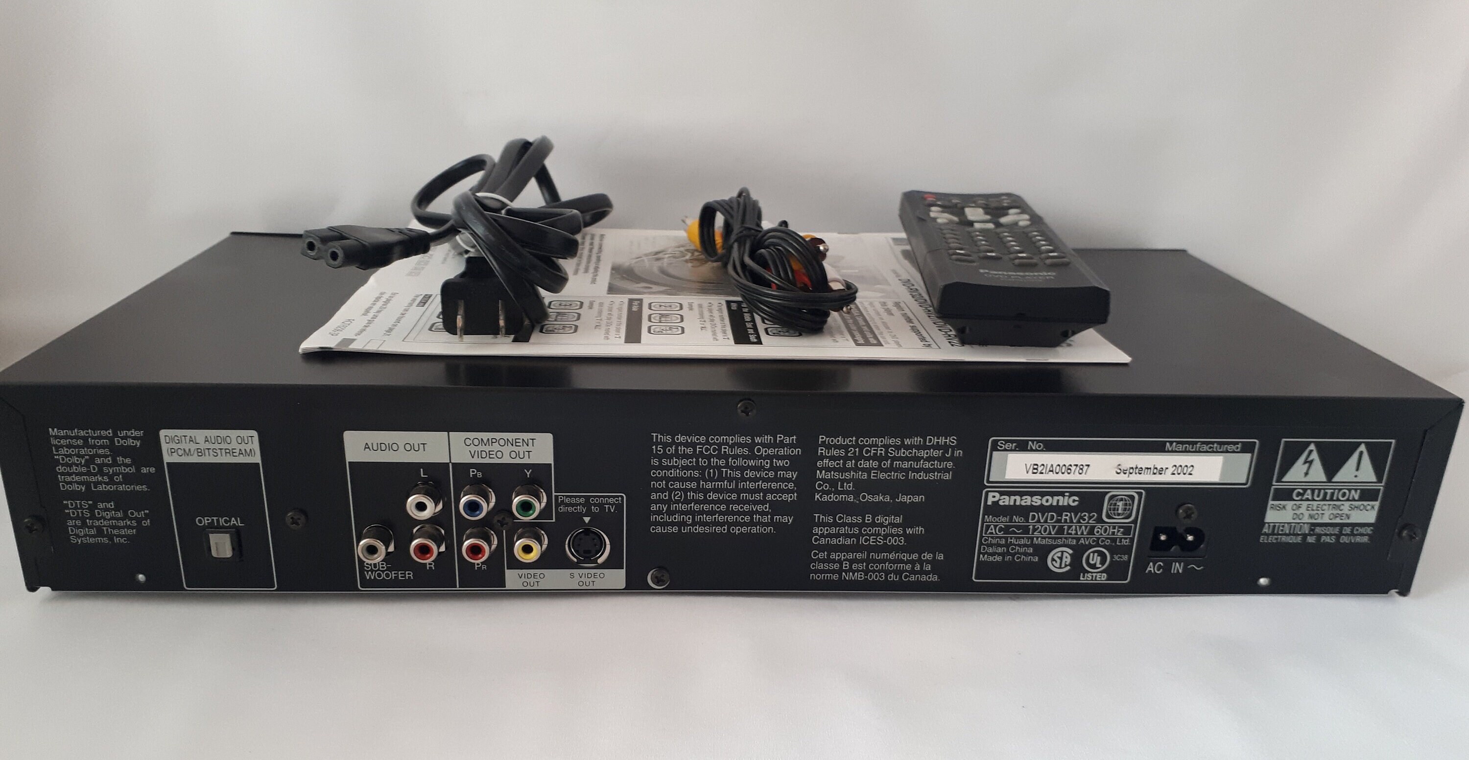 Panasonic DVD/CD Compact Disc Player RV32 Black Etsy