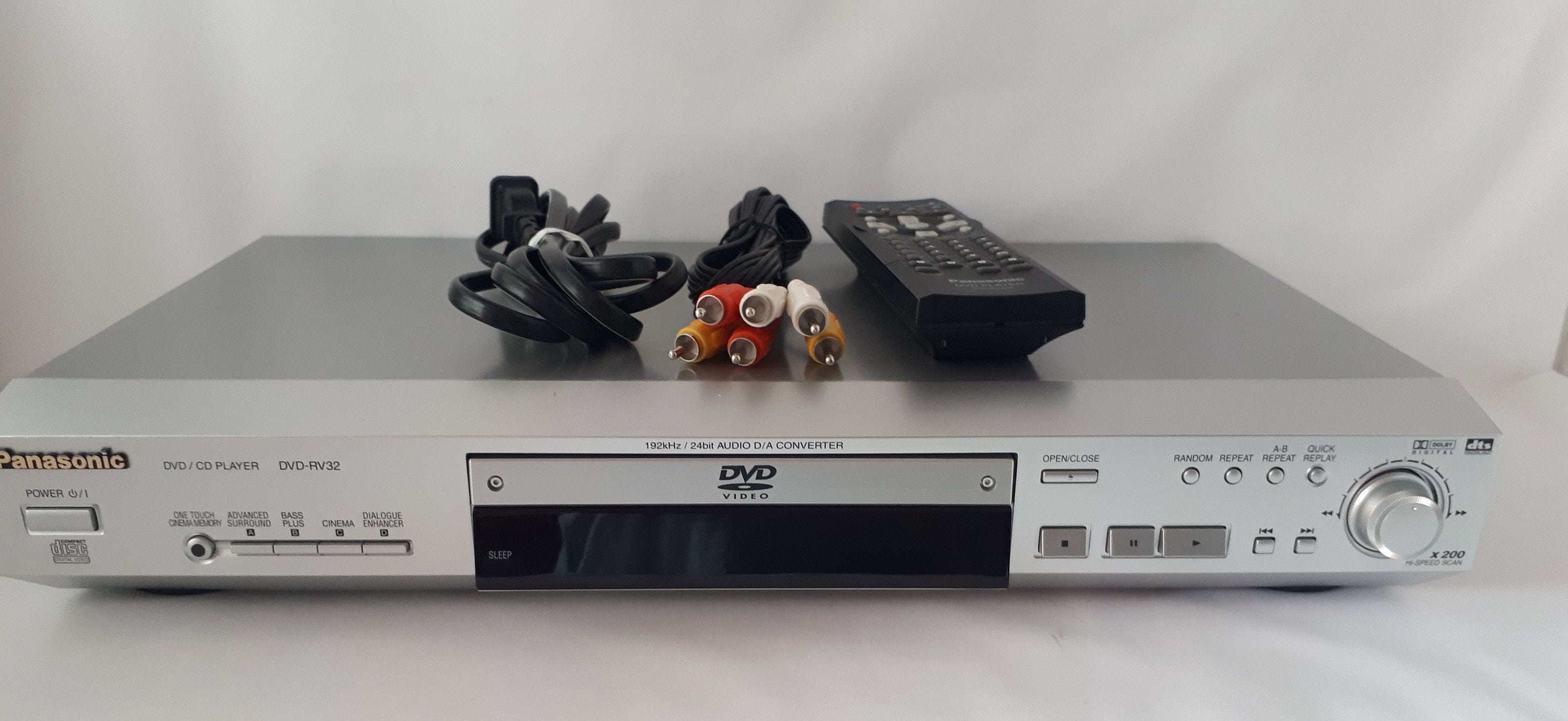 Panasonic DVD/CD Player With Remote and Cable DVD-RV32 Silver