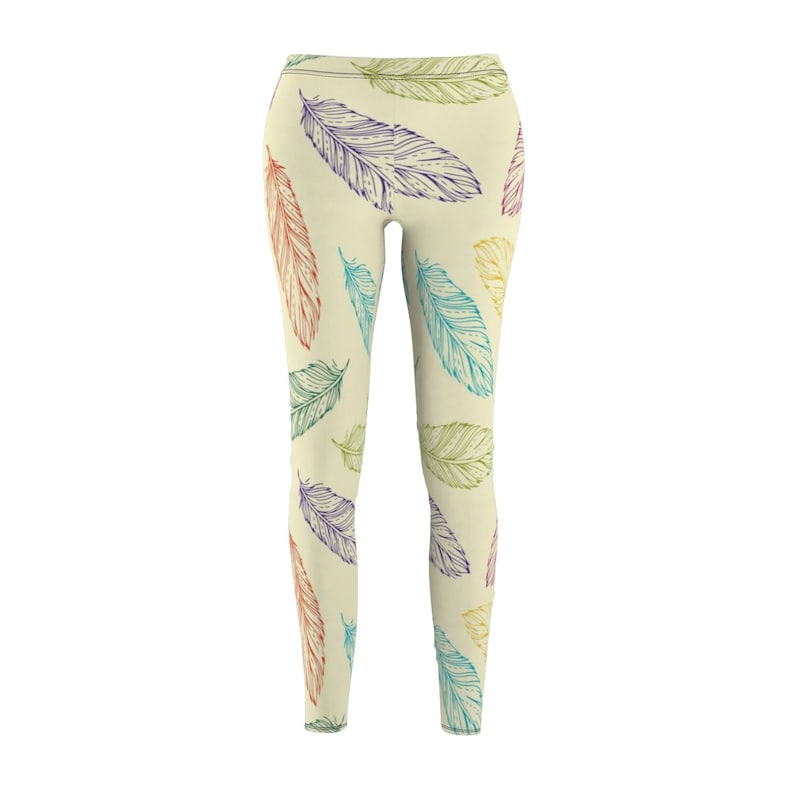 Vintage seamless pattern with hand-drawn feathers Women/'s Cut /& Sew Casual Leggings
