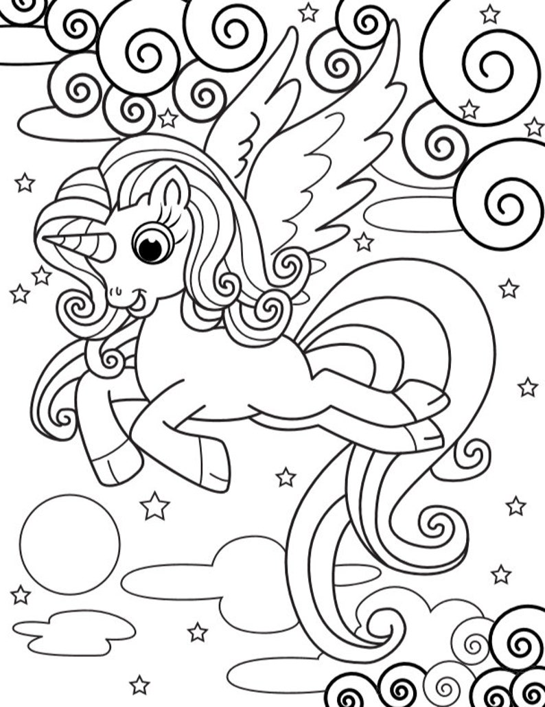 Download Coloring book unicorn coloring book Printable Digital | Etsy