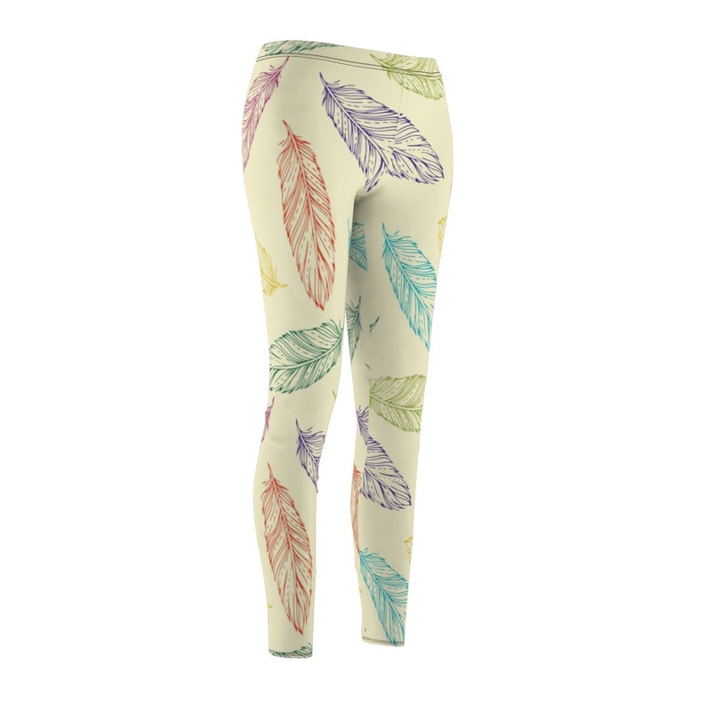 Vintage seamless pattern with hand-drawn feathers Women/'s Cut /& Sew Casual Leggings
