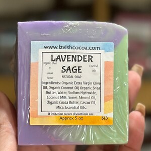 Lavender Sage Essential Oil Soap/ Shea Butter/ Natural/ Gift/ Organic