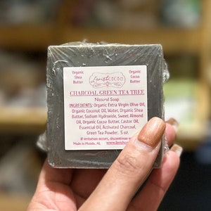 Charcoal Green Tea Tree Soap/Detox/Acne/ Shea Butter Soap