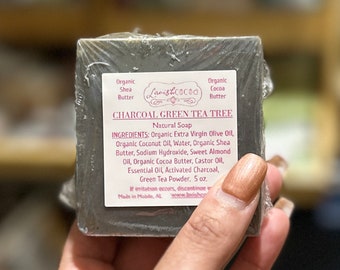 Charcoal Green Tea Tree Soap/Detox/Acne/ Shea Butter Soap
