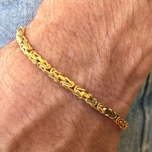 Mens gold byzantine bracelet sale