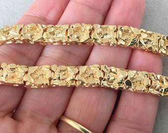 gold plated nugget bracelet
