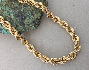 Rope Chain Necklace 10mm Large Gold 
