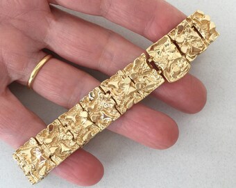 gold nugget id bracelet