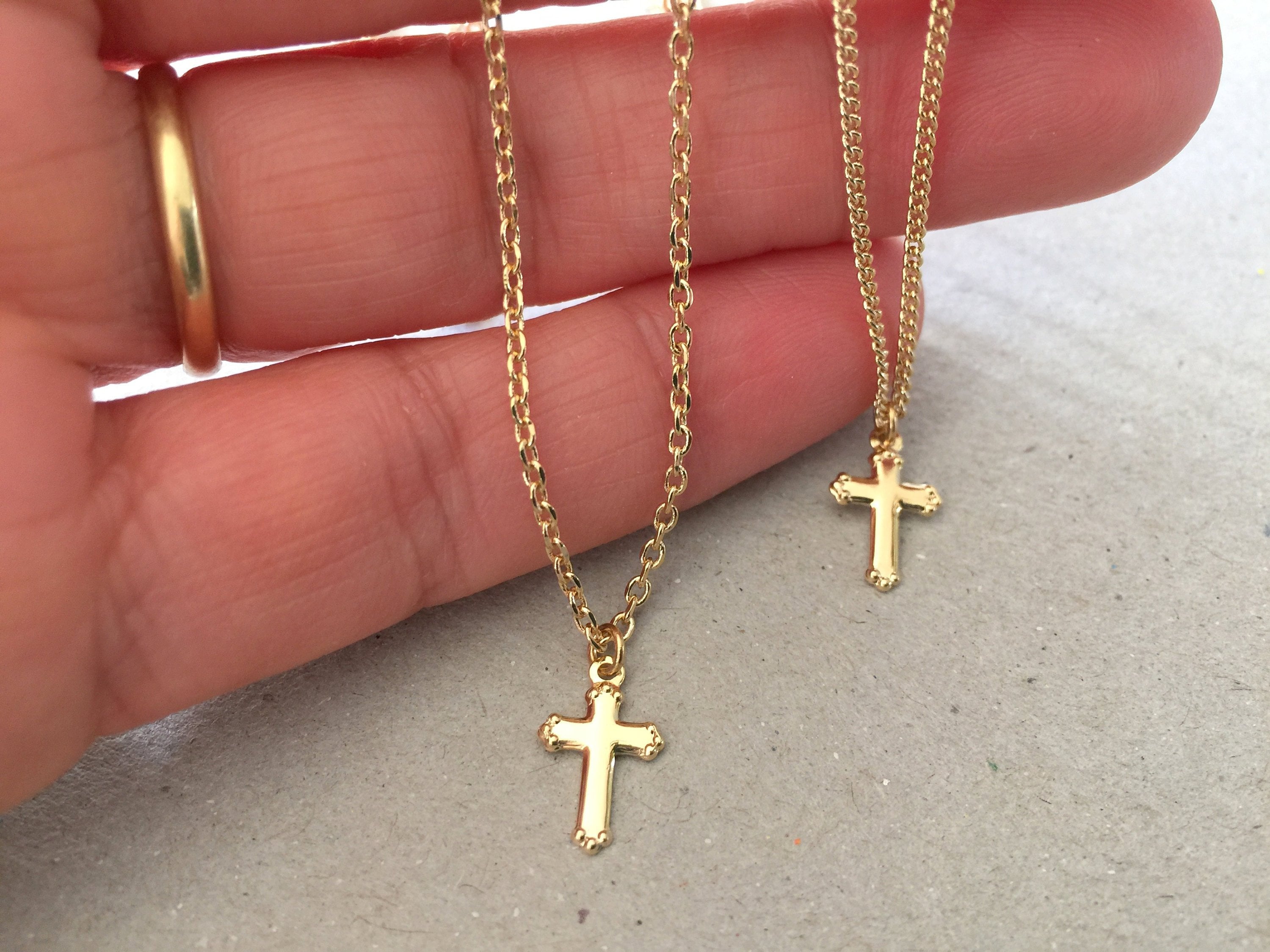 18kt Gold Cross Necklace – Aina Barcelona