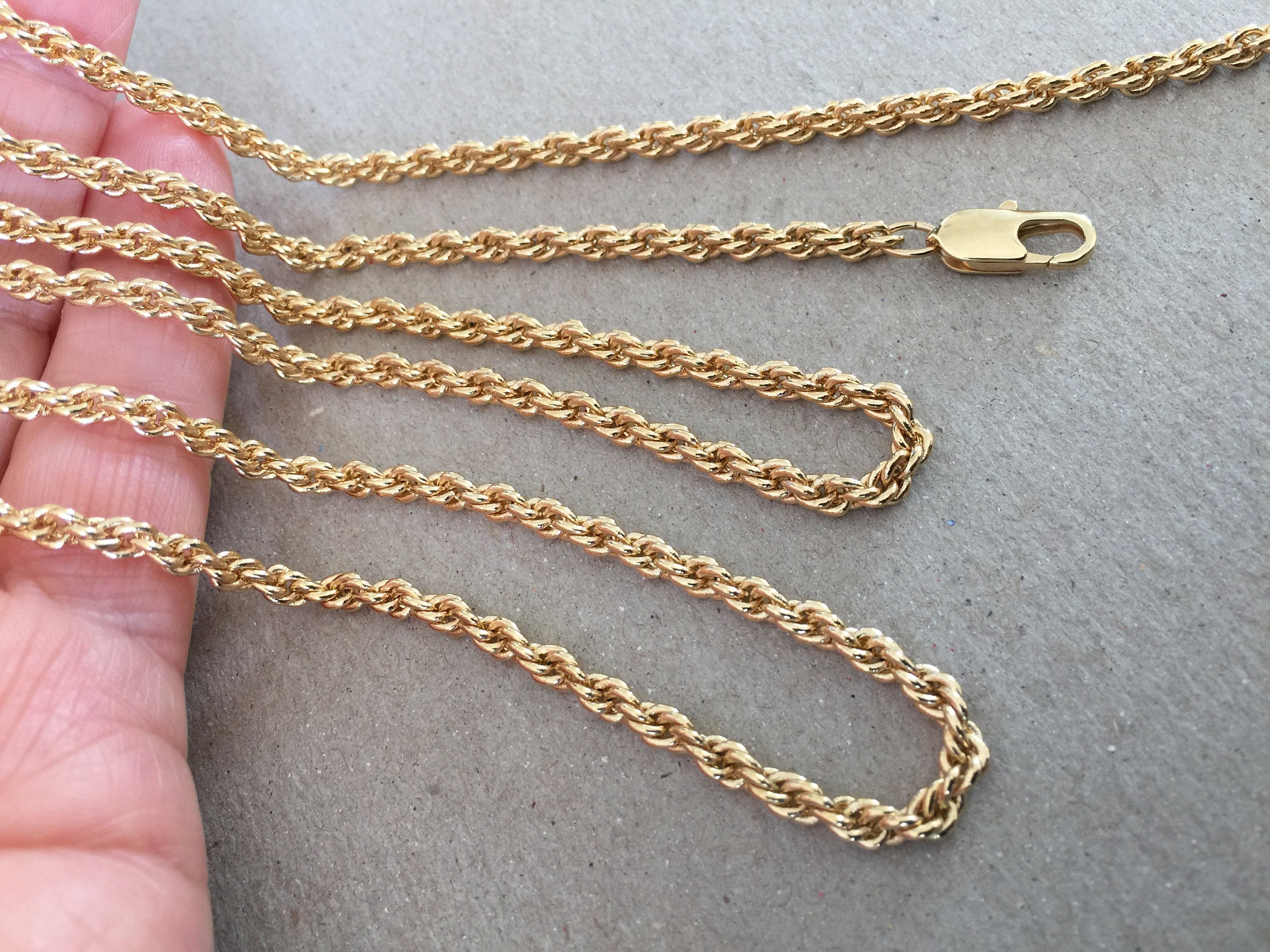 30 inch Gold Plate French Rope Chain