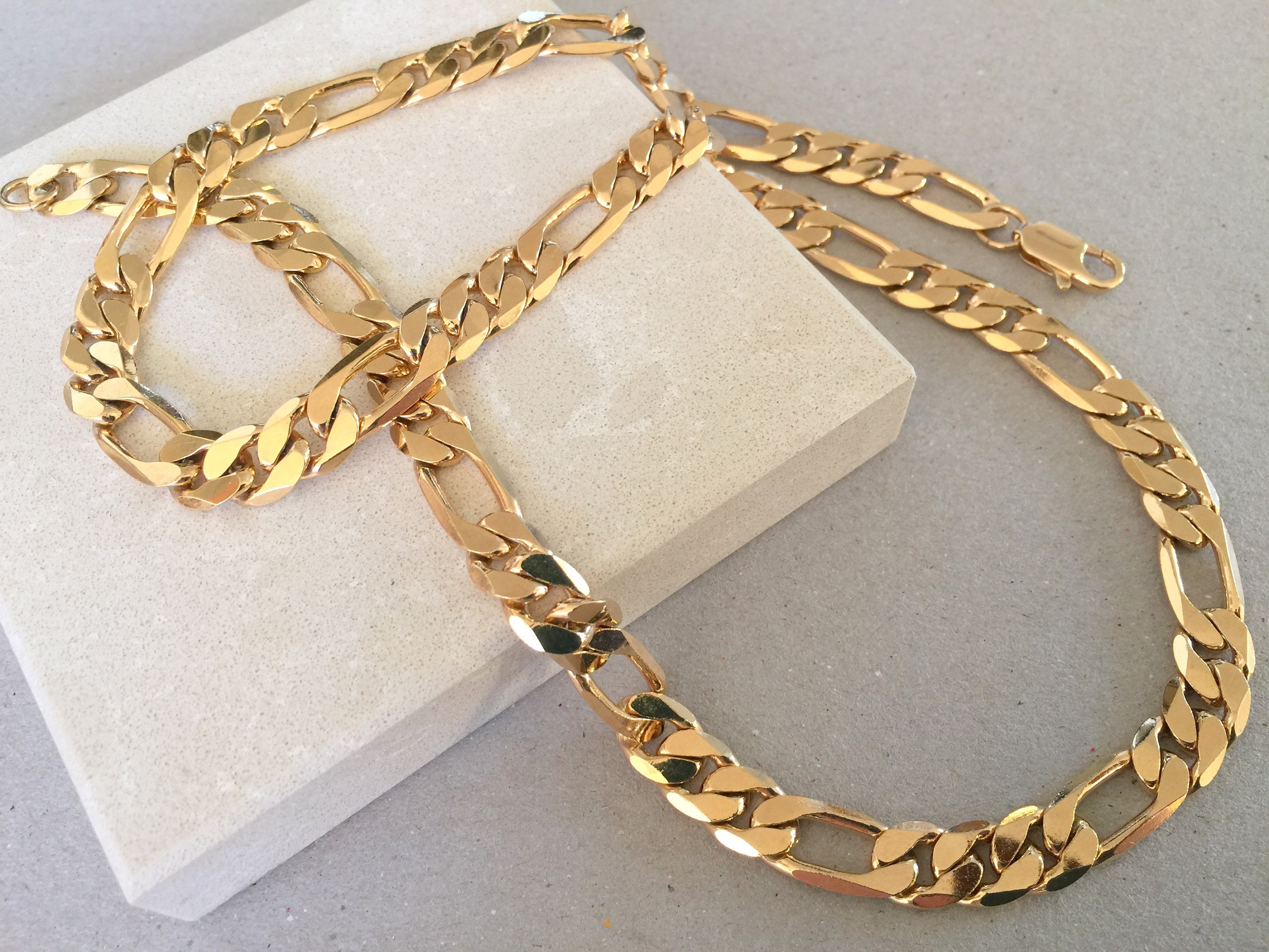 Men s Gold Chain Necklace Thick Figaro Gold Chain Large Etsy men-s-gold-chain-necklace-thick-figaro-gold-chain-large-etsy
