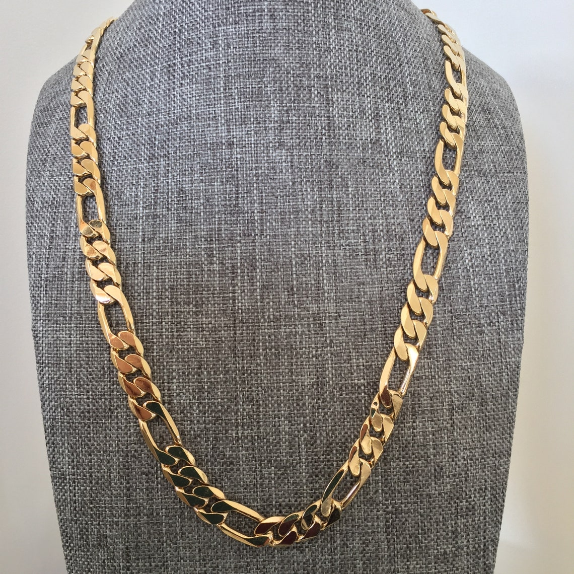 Men's Gold Chain Necklace Thick Figaro Gold Chain Large Etsy