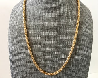 Gold Chain Necklace Byzantine Link 
