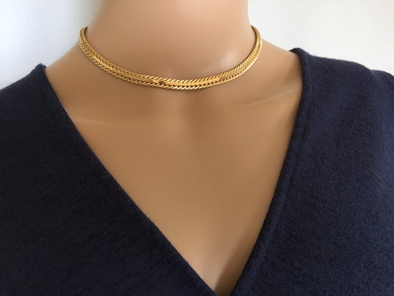 Gold Choker Necklace Foxtail 