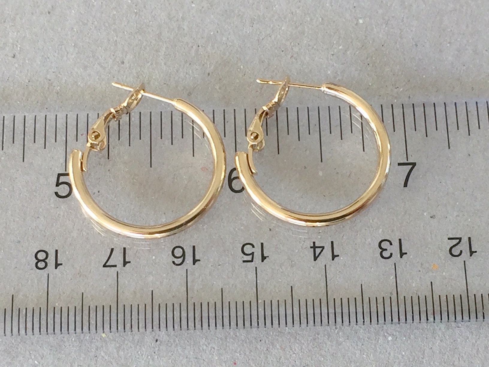 Gold Hoop Earrings Hinged Back Small Medium Polished Hoops Etsy