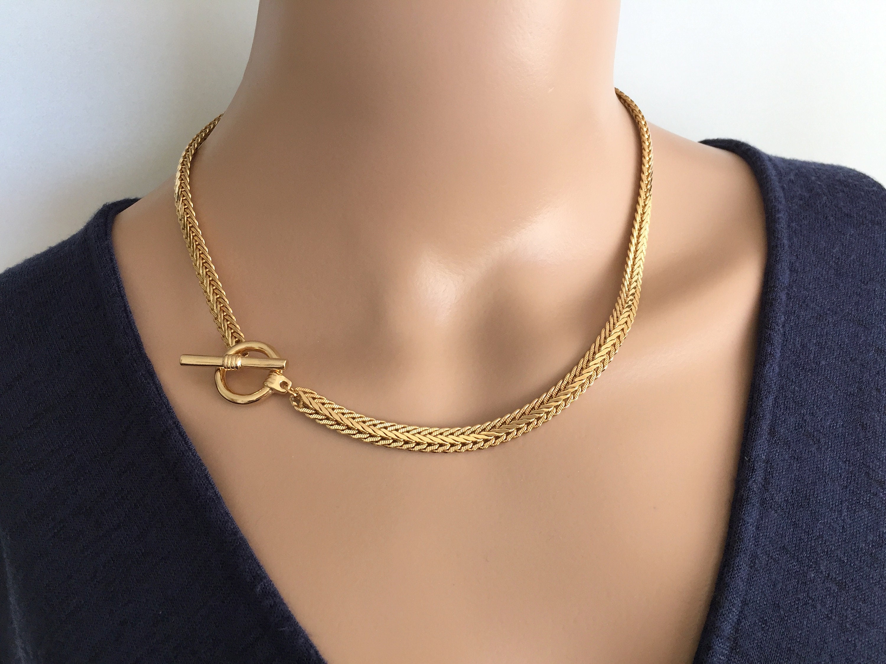 Gold Choker Necklace Foxtail 