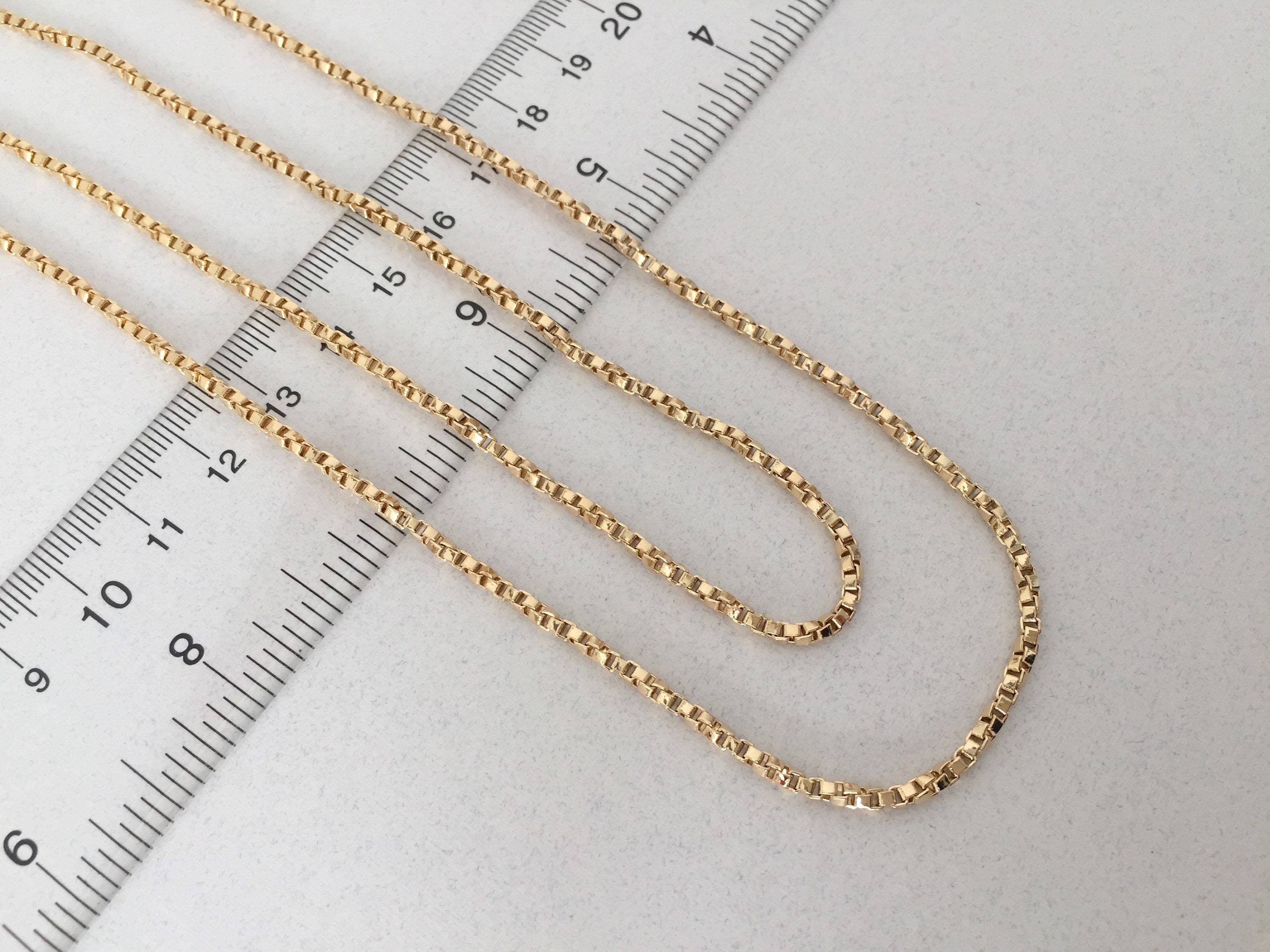 Twisted Box Chain Necklace 2mm Gold Box Chain Choker or Etsy