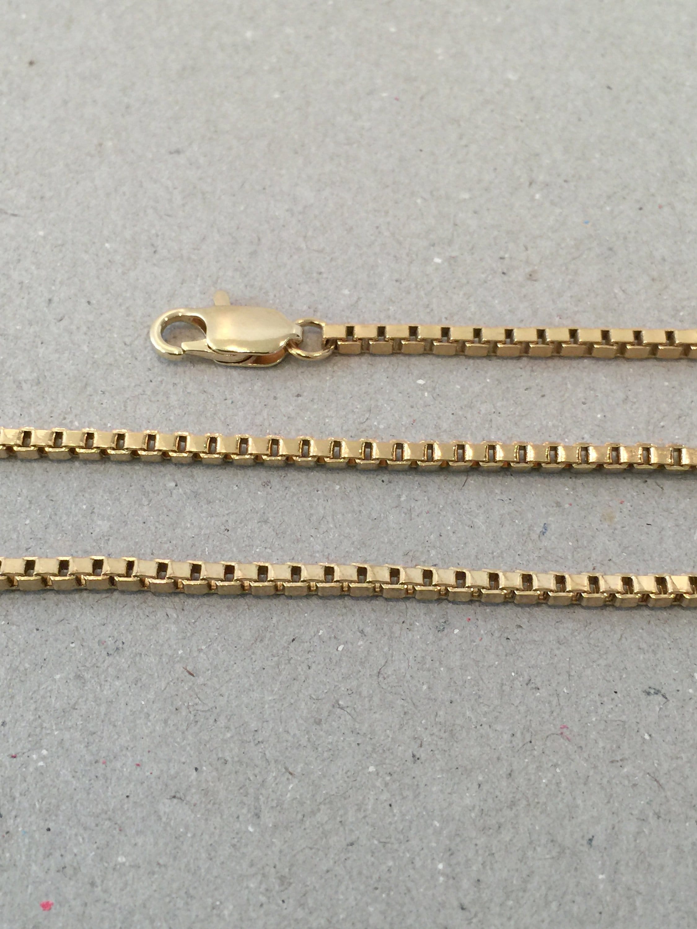 Gold Box Chain Necklace 22 Thick Gold Chain 2.2mm Box - Etsy 