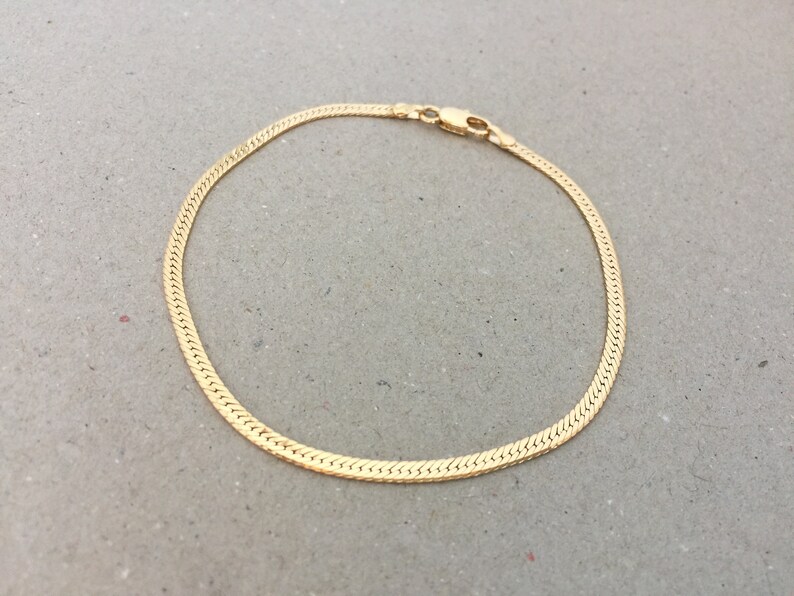 Gold Herringbone Bracelet 2.4mm Herringbone Chain Shiny Etsy