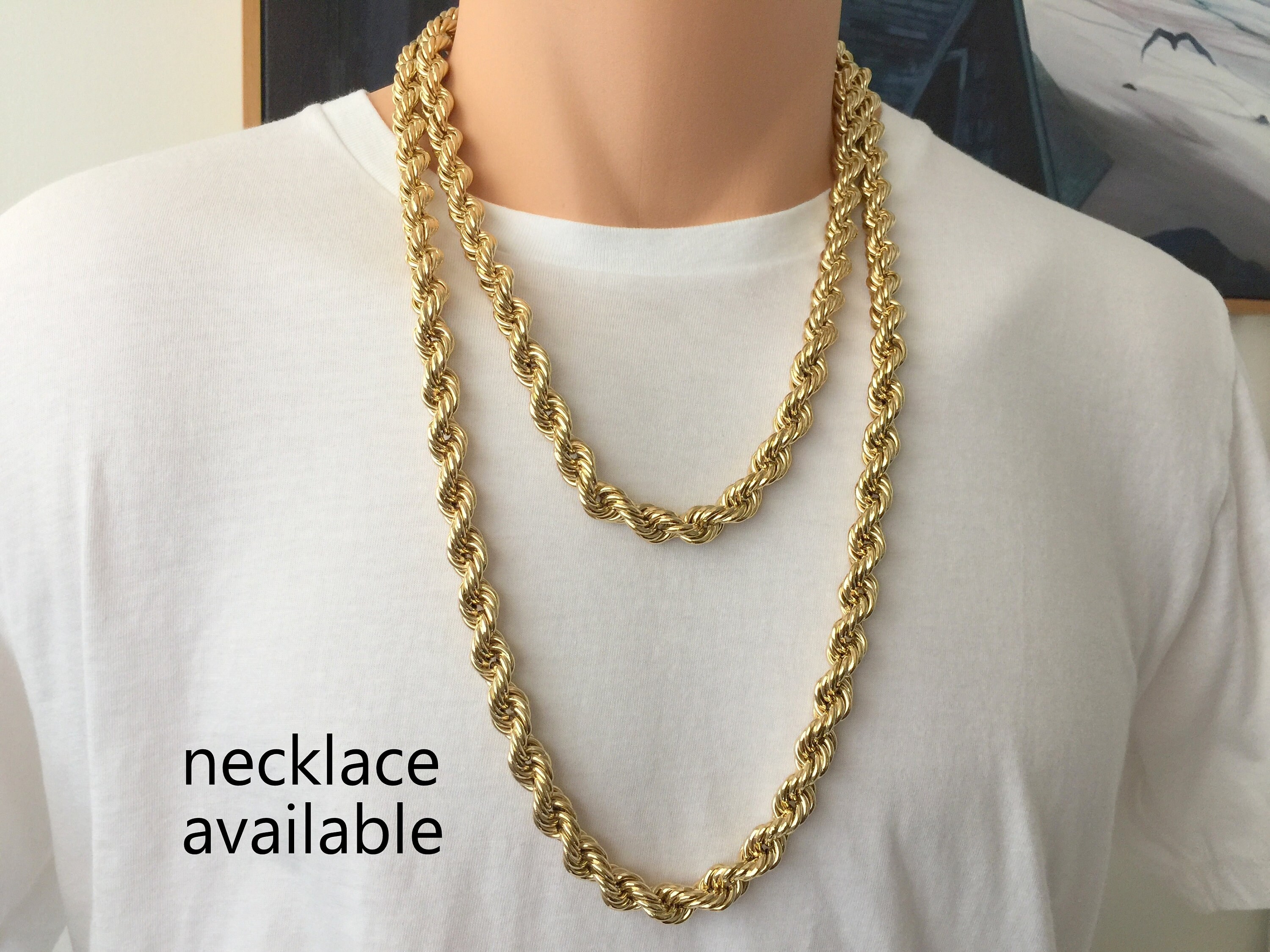 Rope Chain Bracelet 10mm Large Gold 