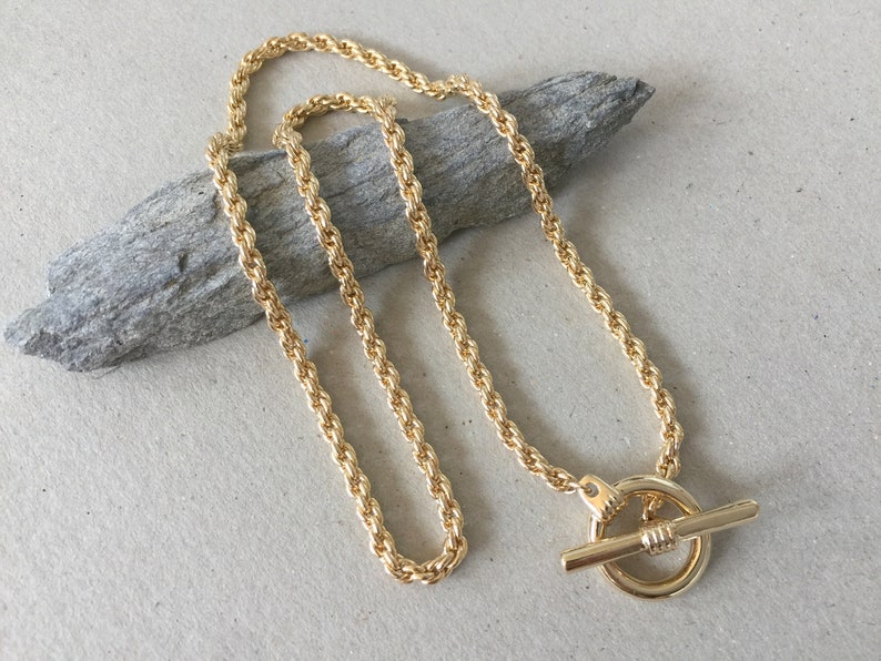 Gold Choker Necklace Thick 3.5mm Rope Chain Chunky Gold Etsy